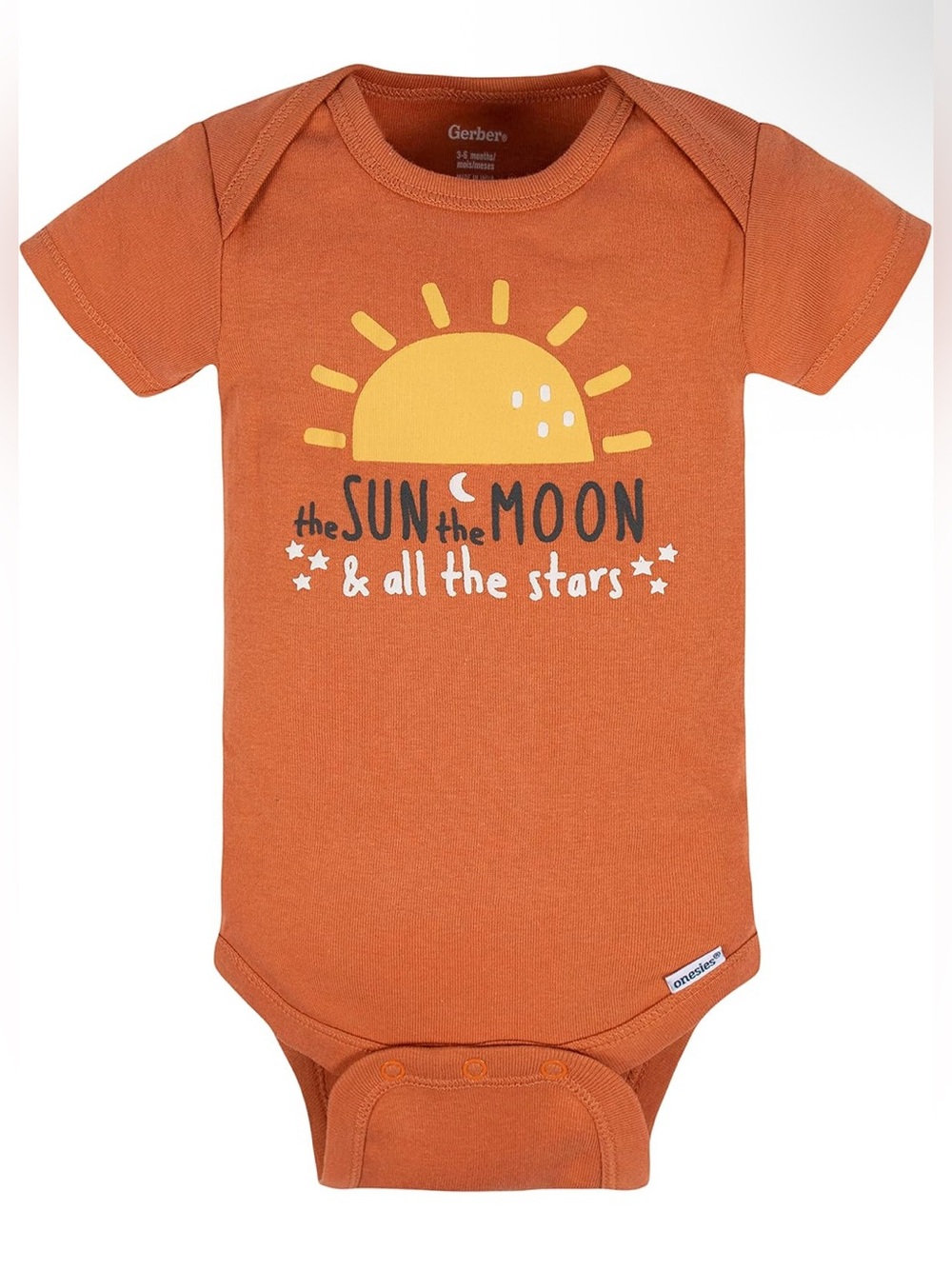 Gerber Orange Short-Sleeve Baby Onesie (0-3 months)